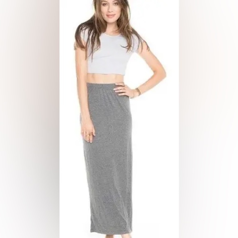 Heather Gray Maxi Skirt - One Size
